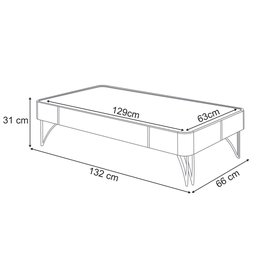 Mesa de Centro Decorativa Sala de Estar Harmony B01 Off White Cinamomo - Lyam Decor - 4