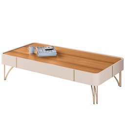 Mesa de Centro Decorativa Sala de Estar Harmony B01 Off White Cinamomo - Lyam Decor - 1