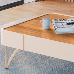 Mesa de Centro Decorativa Sala de Estar Harmony B01 Off White Cinamomo - Lyam Decor - 5