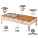 Ver imagem 3 de Mesa de Centro Decorativa Sala de Estar Harmony B01 Off White Cinamomo - Lyam Decor