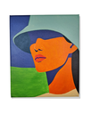 Ver imagem 4 de Mini Quadro Bela Jovem de Chapeu Pintado a Mão 30x25cm