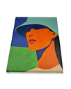 Ver imagem 6 de Mini Quadro Bela Jovem de Chapeu Pintado a Mão 30x25cm