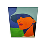 Mini Quadro Bela Jovem de Chapeu Pintado a Mão 30x25cm - 8