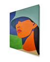 Ver imagem 7 de Mini Quadro Bela Jovem de Chapeu Pintado a Mão 30x25cm