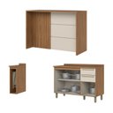 Ver imagem 3 de Kit Ilha Gourmet Balcão 2 Gavetas com Tampo Yasmin Espresso Móveis