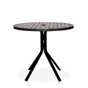 Ver imagem 1 de Mesa Para área Externa Gourmet Jardim Tampo Em Alumínio Ripado Preto Tampo Sem Furo Para