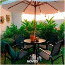Ver imagem 2 de Mesa Para área Externa Gourmet Jardim Tampo Em Alumínio Ripado Preto Tampo Sem Furo Para