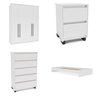 Guarda-roupa Sevilha 4 Portas Cômoda 5 Gavetas Mesa de Cabeceira 2 Gavetas Cama Infanto Juvenil - 2