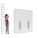 Ver imagem 5 de Guarda-roupa Sevilha 4 Portas Cômoda 5 Gavetas Mesa de Cabeceira 2 Gavetas Cama Infanto Juvenil