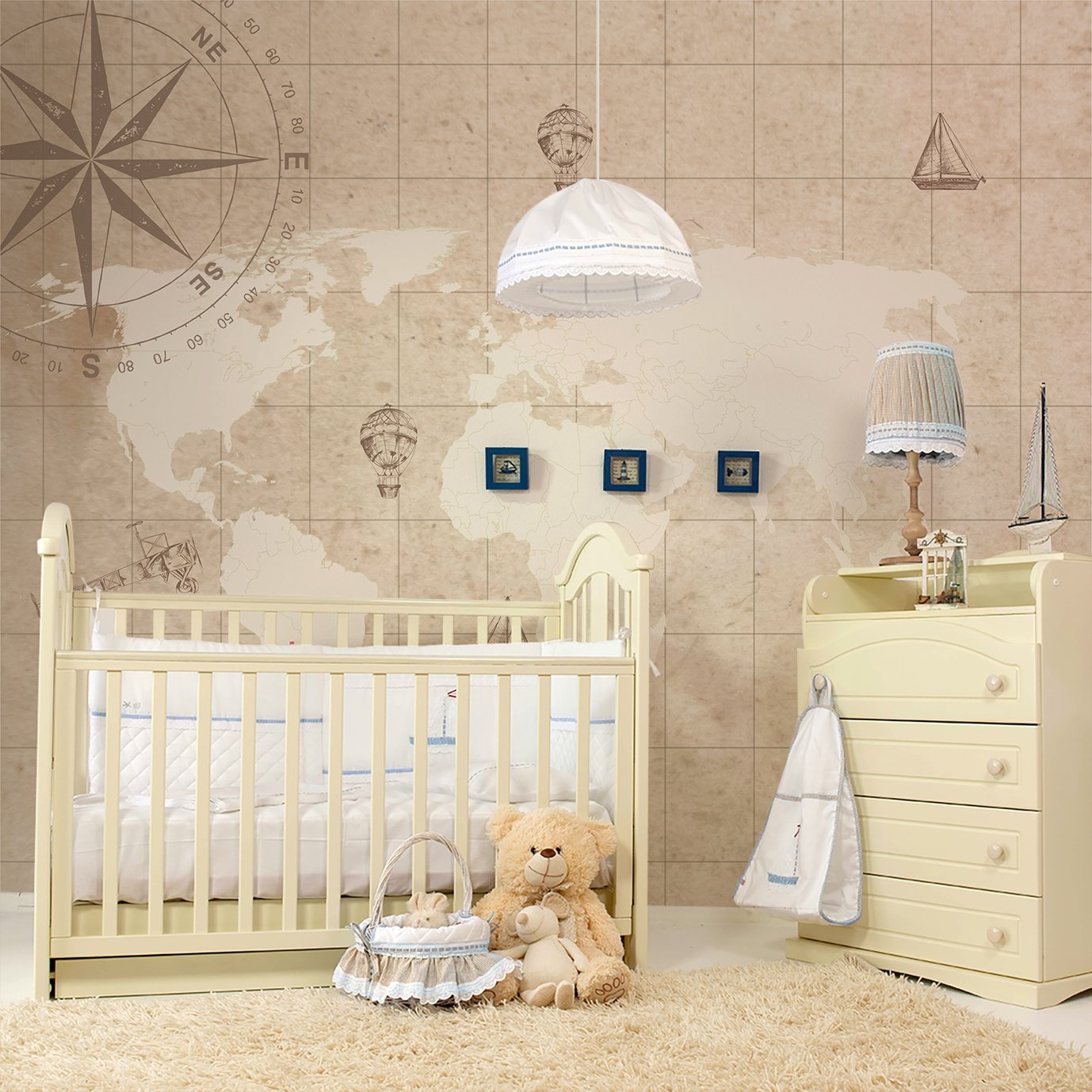 Papel de parede mapa mundi para quarto de bebê M² PP141 - 5
