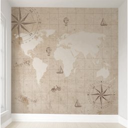 Papel de parede mapa mundi para quarto de bebê M² PP141 - 1