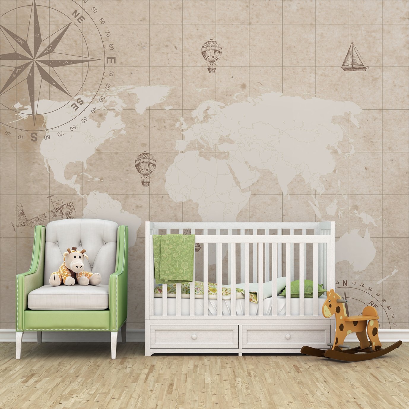Papel de parede mapa mundi para quarto de bebê M² PP141 - 2