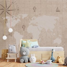 Papel de parede mapa mundi para quarto de bebê M² PP141 - 4