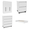 Guarda-roupa Sevilha 4 Portas Cômoda 4 Gavetas Mesa de Cabeceira 2 Gavetas Cama Infanto Juvenil - 2