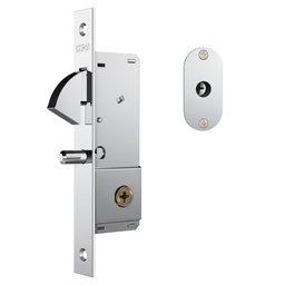 Fechadura 1940 Porta de Correr Cromado Espelho de Inox Stam - 1