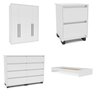 Guarda-roupa Sevilha 4 Portas Cômoda 8 Gavetas Mesa de Cabeceira 2 Gavetas Cama Infanto Juvenil - 2