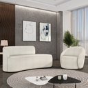 Ver imagem 2 de Sofá 4 Lugares Orgânico 220cm Morgan e Poltrona Lua Bouclê Off White D03 - D’Rossi