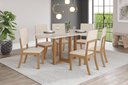 Ver imagem 1 de Mesa de Jantar Natali 160 C. Vidro 6 Cad. Milla Linho - Henn