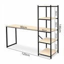 Ver imagem 3 de Escrivaninha Mesa para Estudo e Home Office Tower Klm Store Preto com Off White