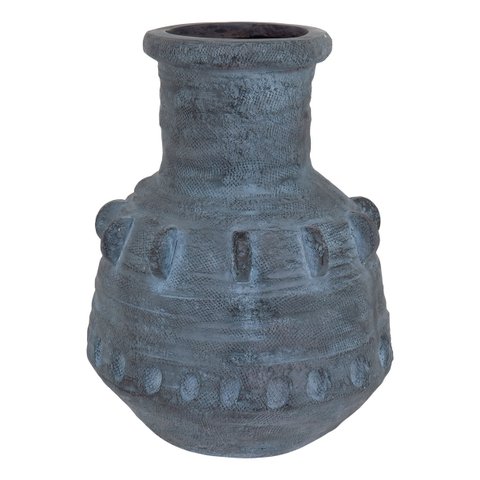 Vaso Decorativo Enfeite Casa Resina 50x37x37cm Cinza