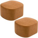 Ver imagem 1 de Kit 2 Puffs Decorativos Orgânico para Living Quarto 70cm Doha W01 Couríssimo Canela - Lyam Decor