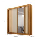 Ver imagem 2 de Guarda-Roupa Solteiro MDF 2 Portas de Correr 2 Gavetas com Espelho Milano Leifer Móveis Cinamomo/