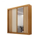 Ver imagem 1 de Guarda-Roupa Solteiro MDF 2 Portas de Correr 2 Gavetas com Espelho Milano Leifer Móveis Cinamomo/