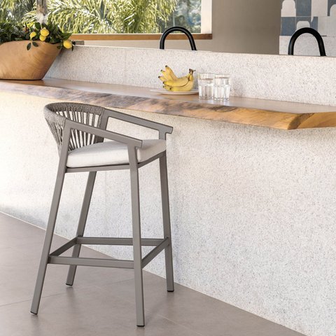 Banqueta Refúgio CabeCasa MadeiraOriginals Bege/Champanhe/Quaker Areia