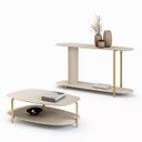 Ver imagem 1 de Conjunto Aparador e Mesa de Centro Litch Mdp/mdf Pés em Metal Offwhite G77 - Gran Belo