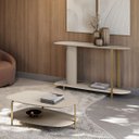 Ver imagem 3 de Conjunto Aparador e Mesa de Centro Litch Mdp/mdf Pés em Metal Offwhite G77 - Gran Belo