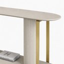 Ver imagem 4 de Conjunto Aparador e Mesa de Centro Litch Mdp/mdf Pés em Metal Offwhite G77 - Gran Belo