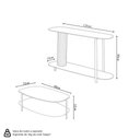 Ver imagem 2 de Conjunto Aparador e Mesa de Centro Litch Mdp/mdf Pés em Metal Offwhite G77 - Gran Belo