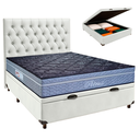Ver imagem 1 de Kit Cabeceira + Cama Box Bau + Colchão Casal Molas Ensacadas Petrus Paropas