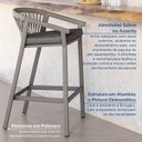 Ver imagem 4 de Banqueta Refúgio CabeCasa MadeiraOriginals Cinza/Champanhe/Mesclado