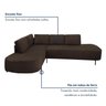 Sofá de Canto Orgânico 4 Lugares 265cm Base de Ferro Chaise Esquerda Luna - 8