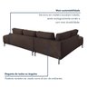Sofá de Canto Orgânico 4 Lugares 265cm Base de Ferro Chaise Esquerda Luna - 6