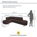 Ver imagem 3 de Sofá de Canto Orgânico 4 Lugares 265cm Base de Ferro Chaise Esquerda Luna YesCasa