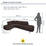 Sofá de Canto Orgânico 4 Lugares 265cm Base de Ferro Chaise Esquerda Luna - 3