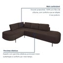 Ver imagem 5 de Sofá de Canto Orgânico 4 Lugares 265cm Base de Ferro Chaise Esquerda Luna YesCasa