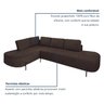 Sofá de Canto Orgânico 4 Lugares 265cm Base de Ferro Chaise Esquerda Luna - 5