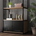 Ver imagem 3 de Estante Estilo Industrial Metal Madeira Organizador Office Livros Ajl