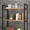 Ver imagem 2 de Estante Estilo Industrial Metal Madeira Organizador Office Livros Ajl