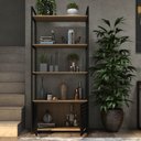 Ver imagem 4 de Estante Estilo Industrial Metal Madeira Organizador Office Livros Ajl