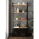 Ver imagem 1 de Estante Estilo Industrial Metal Madeira Organizador Office Livros Ajl