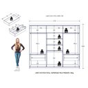 Ver imagem 4 de Guarda Roupa Casal New Monumental 6 Portas de Bater 4 Gavetas Marrom/Cinamomo/Areia