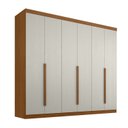 Ver imagem 3 de Guarda Roupa Casal New Monumental 6 Portas de Bater 4 Gavetas Marrom/Cinamomo/Areia