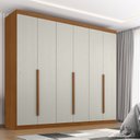 Ver imagem 1 de Guarda Roupa Casal New Monumental 6 Portas de Bater 4 Gavetas Marrom/Cinamomo/Areia