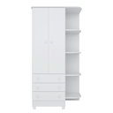Ver imagem 3 de Quarto de Bebê Doce Sonho 2 Portas 3 Gavetas MDP 15-12 Tamanho 120cm Branco Qmovi