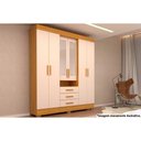 Ver imagem 1 de Guarda Roupa 6 Portas (2 C- Espelho) e 3 Gavetas Débora Nature-off White - Acp