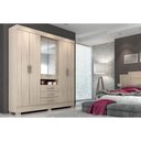 Ver imagem 7 de Guarda Roupa 6 Portas (2 C- Espelho) e 3 Gavetas Débora Nature-off White - Acp